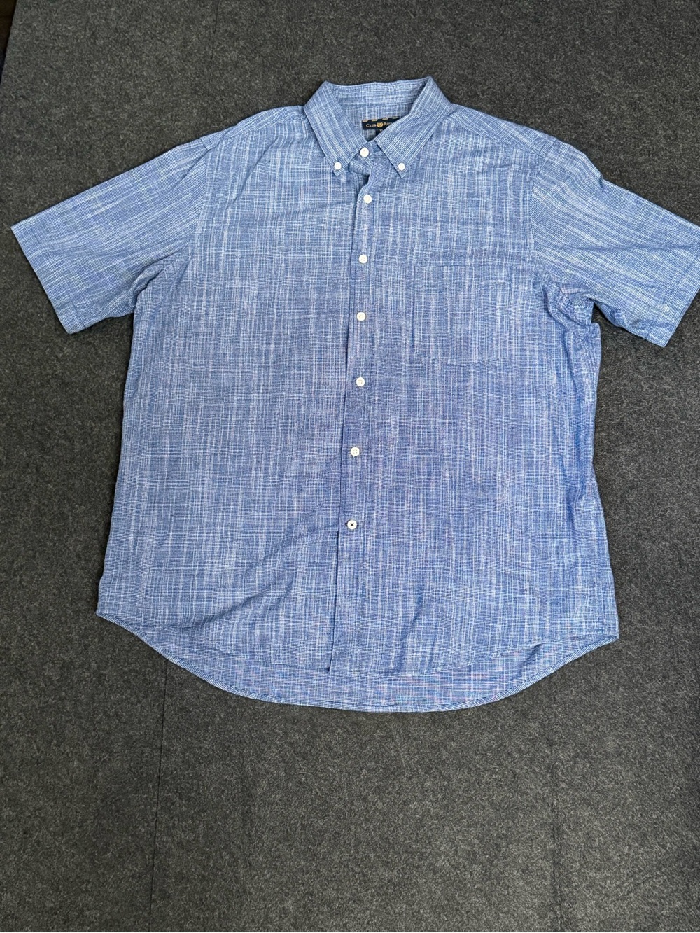 Club Room Blue Short-Sleeve Button-Down Shirt